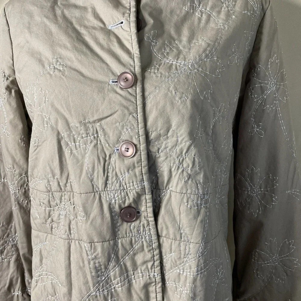 Sigrid Olsen Tan Quilted Size Medium Lined Blue E… - image 5